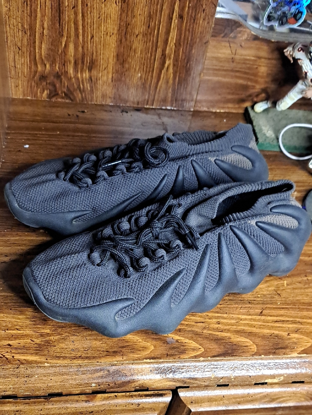 Yeezy Black Knit Sculpted-sole Sneakers